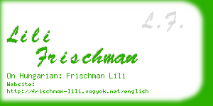 lili frischman business card